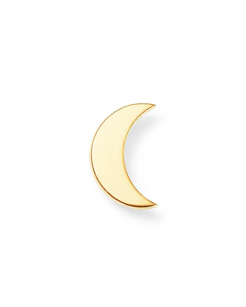 Womens Itty Bitty Symbols 14K Yellow Gold Crescent Moon Stud Earring Product Image