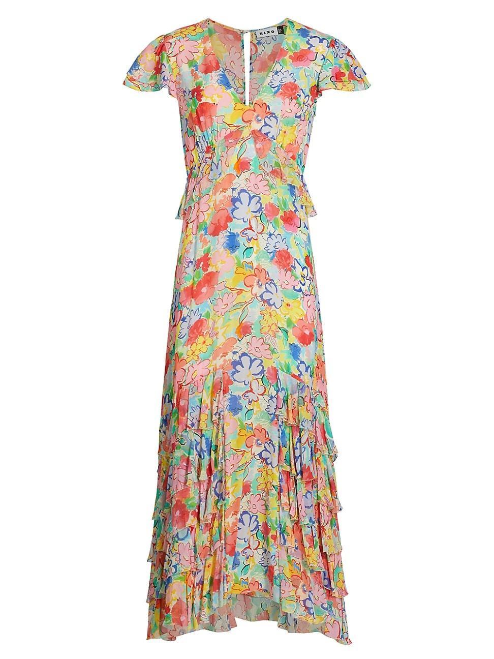 Womens Thanvi Tiered Floral Maxi Dress Product Image