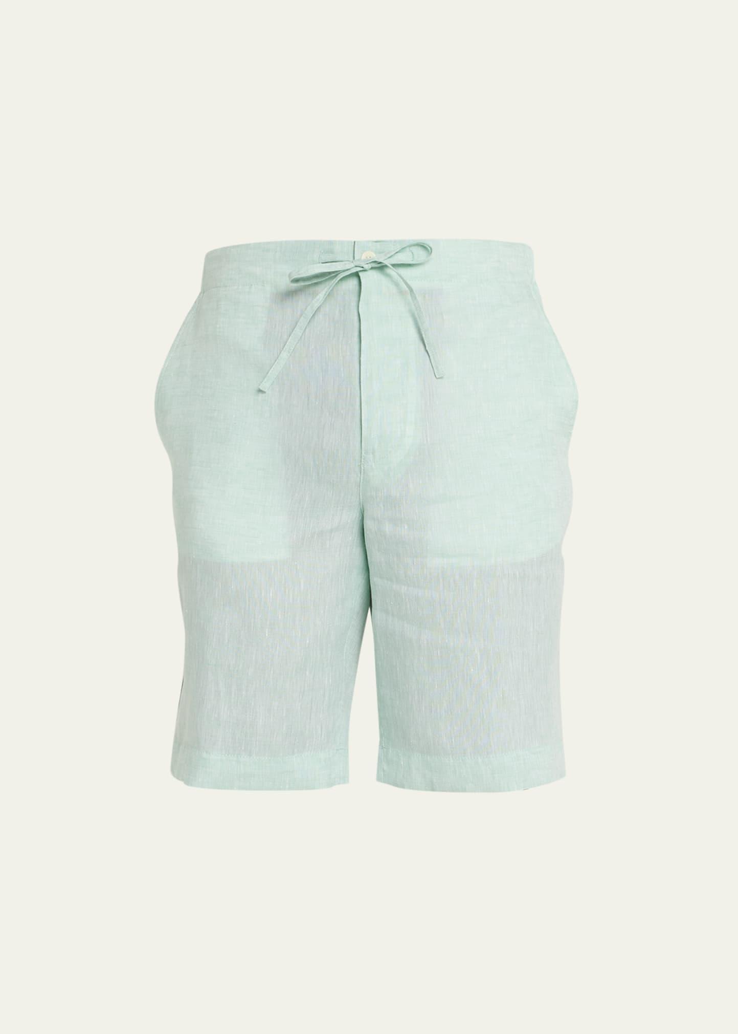 Mens Linen Drawstring Bermuda Shorts Product Image