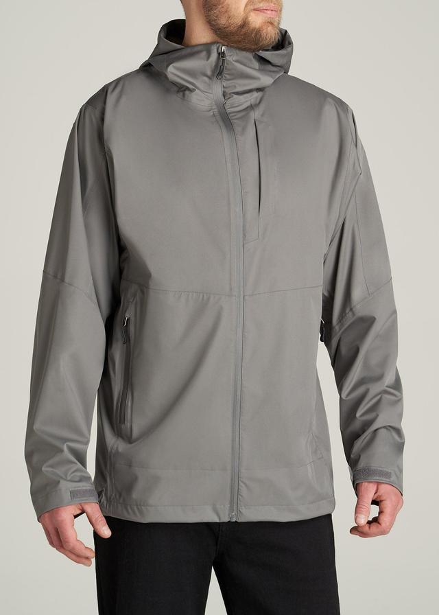 Men's Tall Hooded Rain Coat in Quarry Grey Product Image