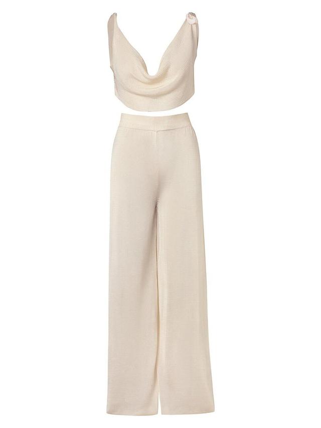 Womens Valle De La Luna Ayla Crop Top & Pants Set Product Image