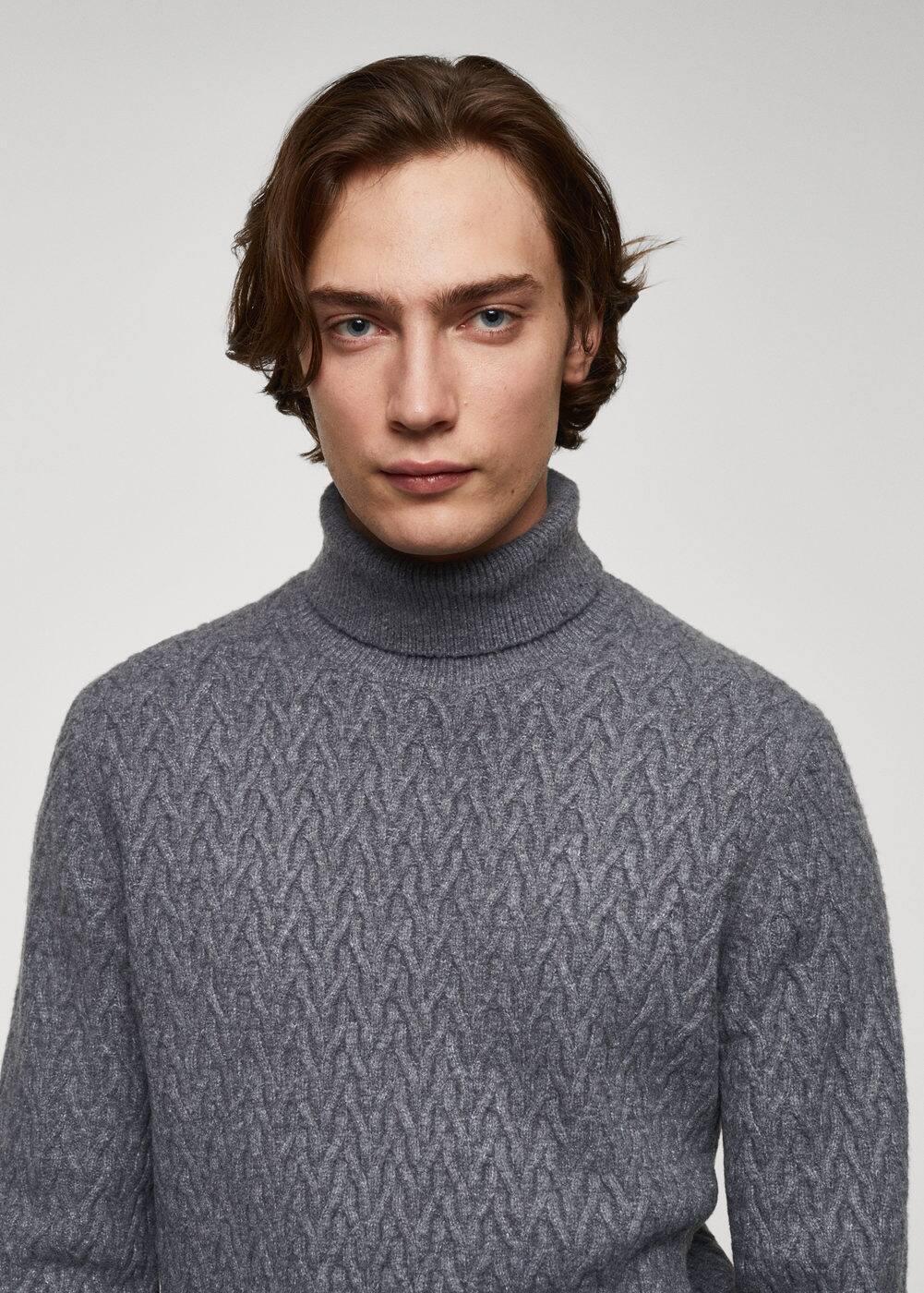 Braided turtleneck sweater - Men | MANGO USA Product Image