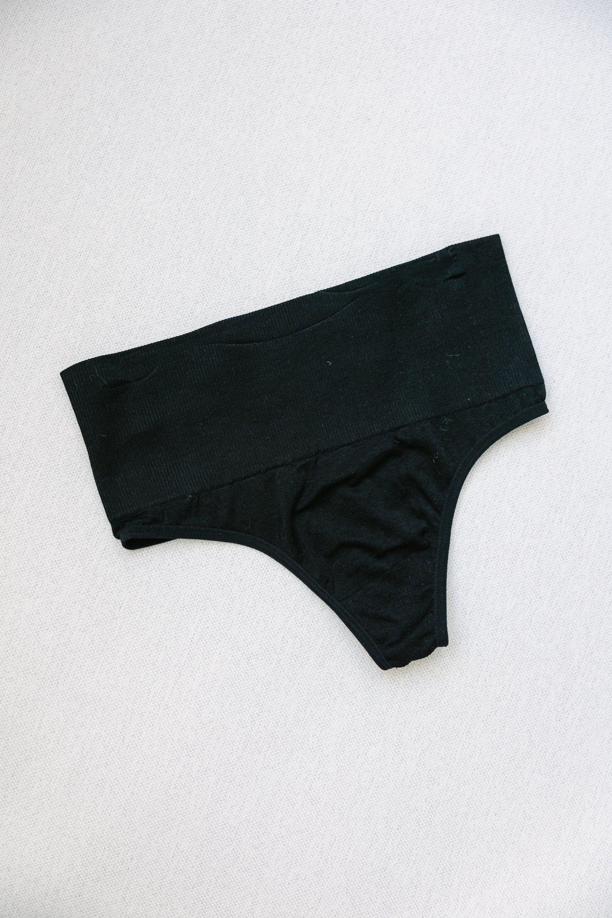 Black High Waist Tummy Control Thong Female Product Image