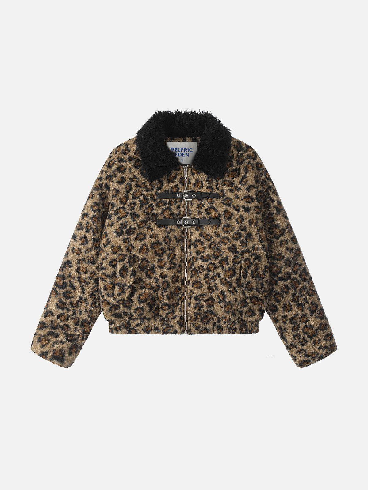 Aelfric Eden Leopard Print Cropped Coat Female Product Image