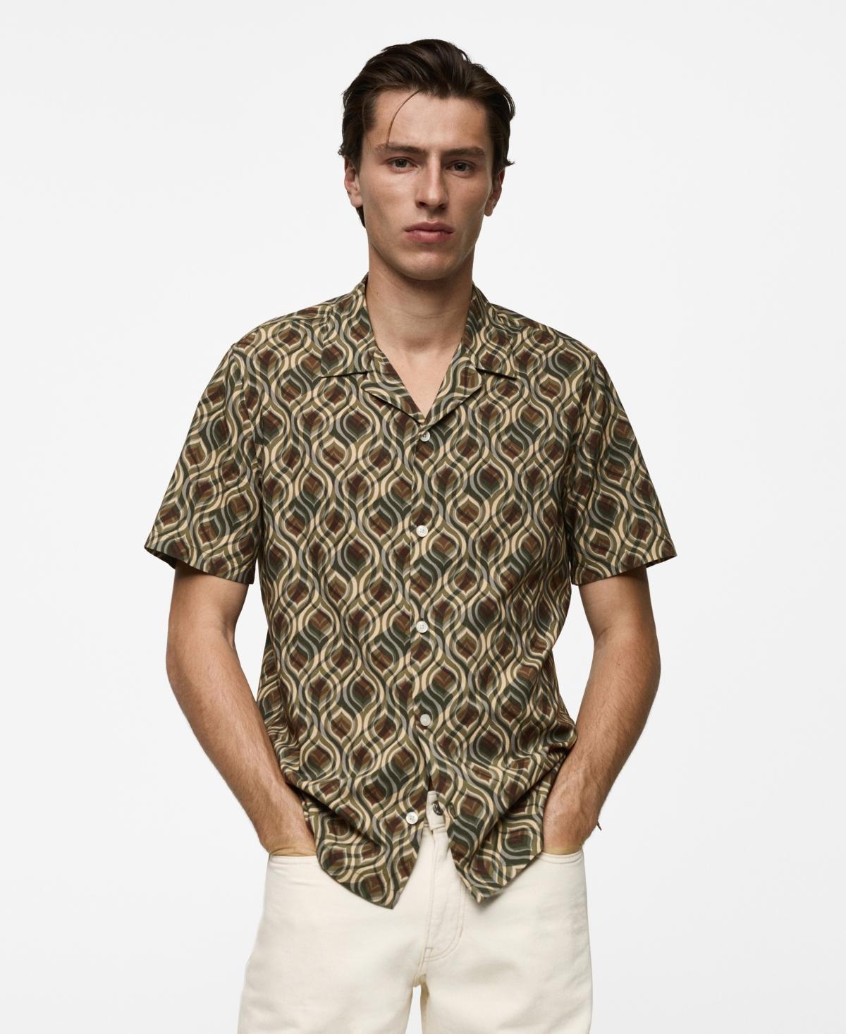 Mango Mens Flowing Regular-Fit Printed Shirt Product Image