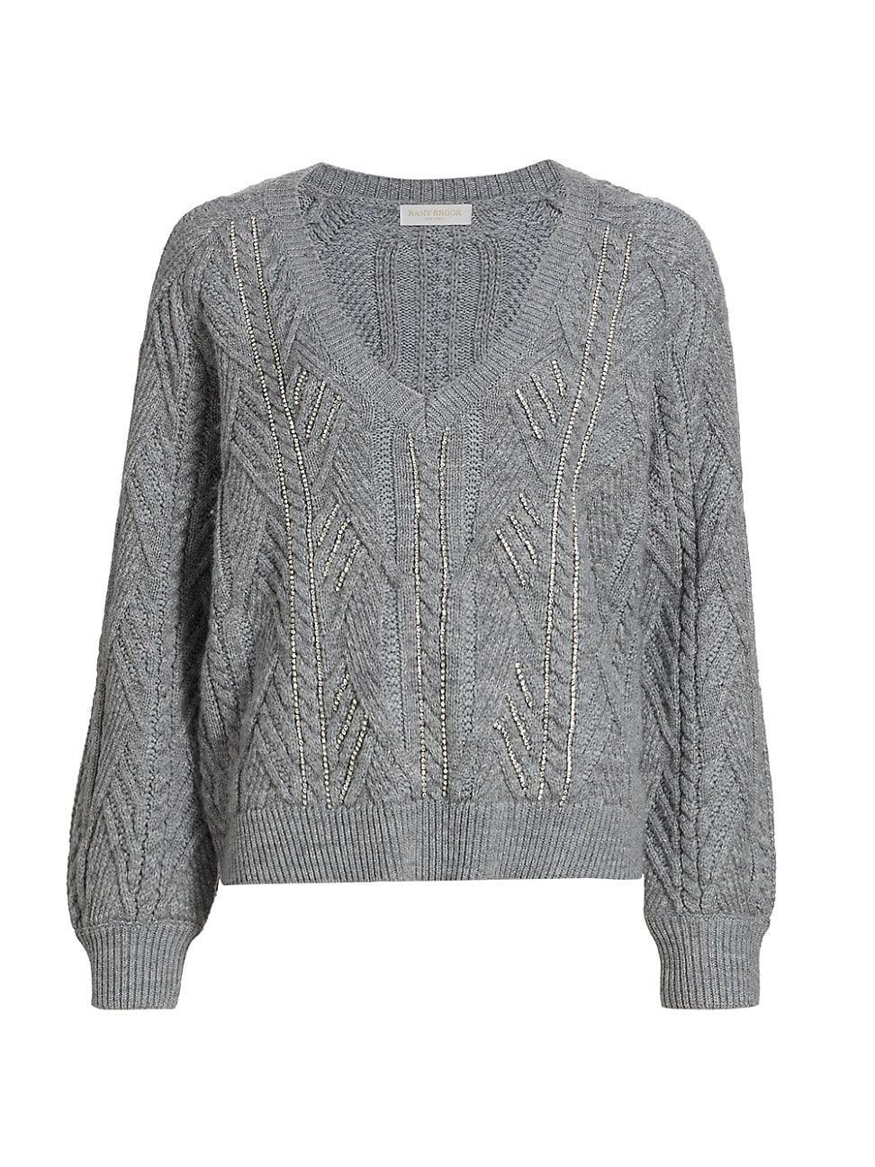 Womens Trinity Crystal-Embellished Knit Sweater Product Image