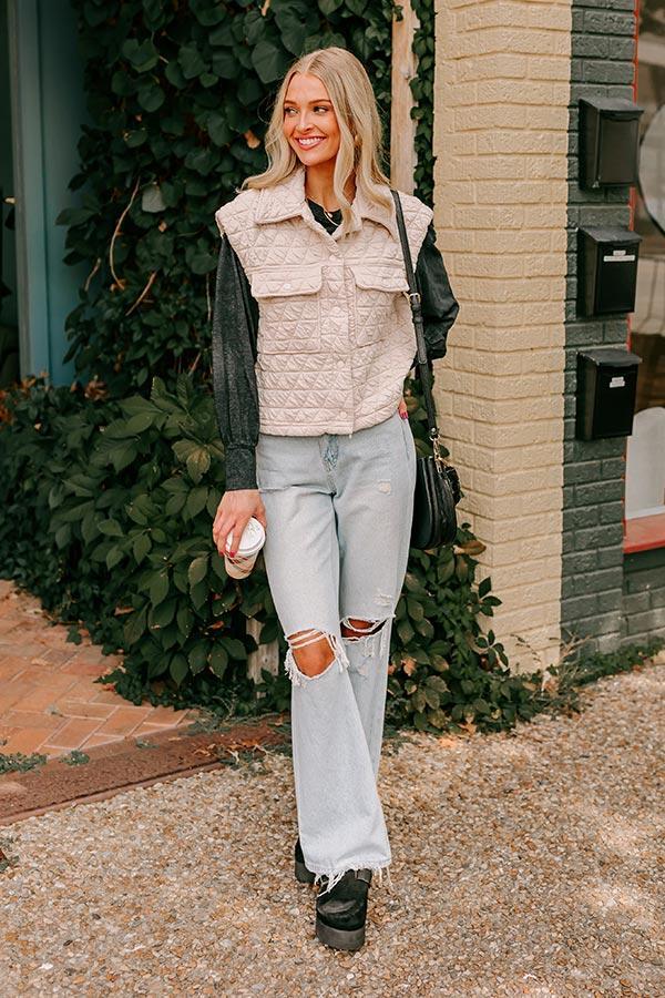 Cedar Creek Quilted Vest in Cream Product Image