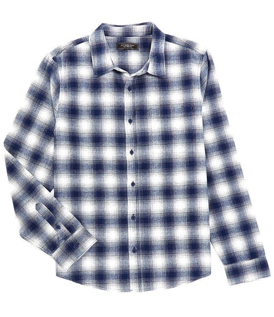 Liverpool Los Angeles Long-Sleeve Plaid Woven Shirt Product Image