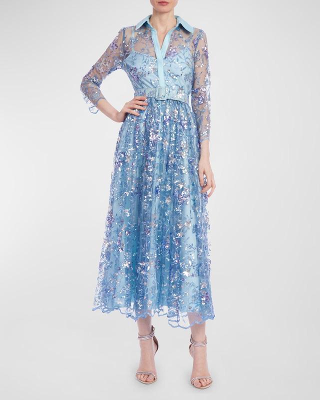 Womens Embellished Belted Maxi Dress Product Image