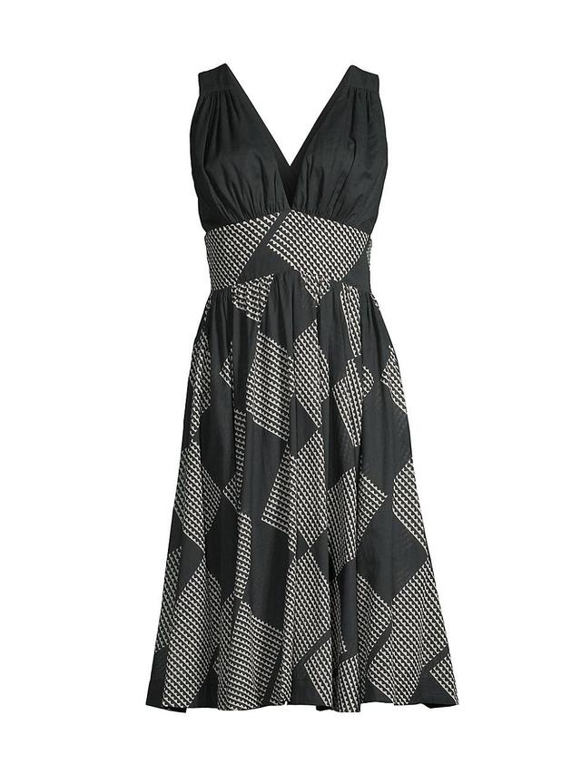 Womens Diamond-Print Halter Dress Product Image