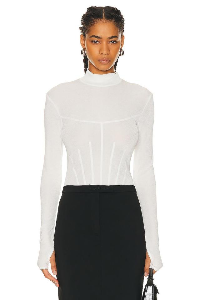 Anna October Cora Bodysuit White. (also in M). Product Image