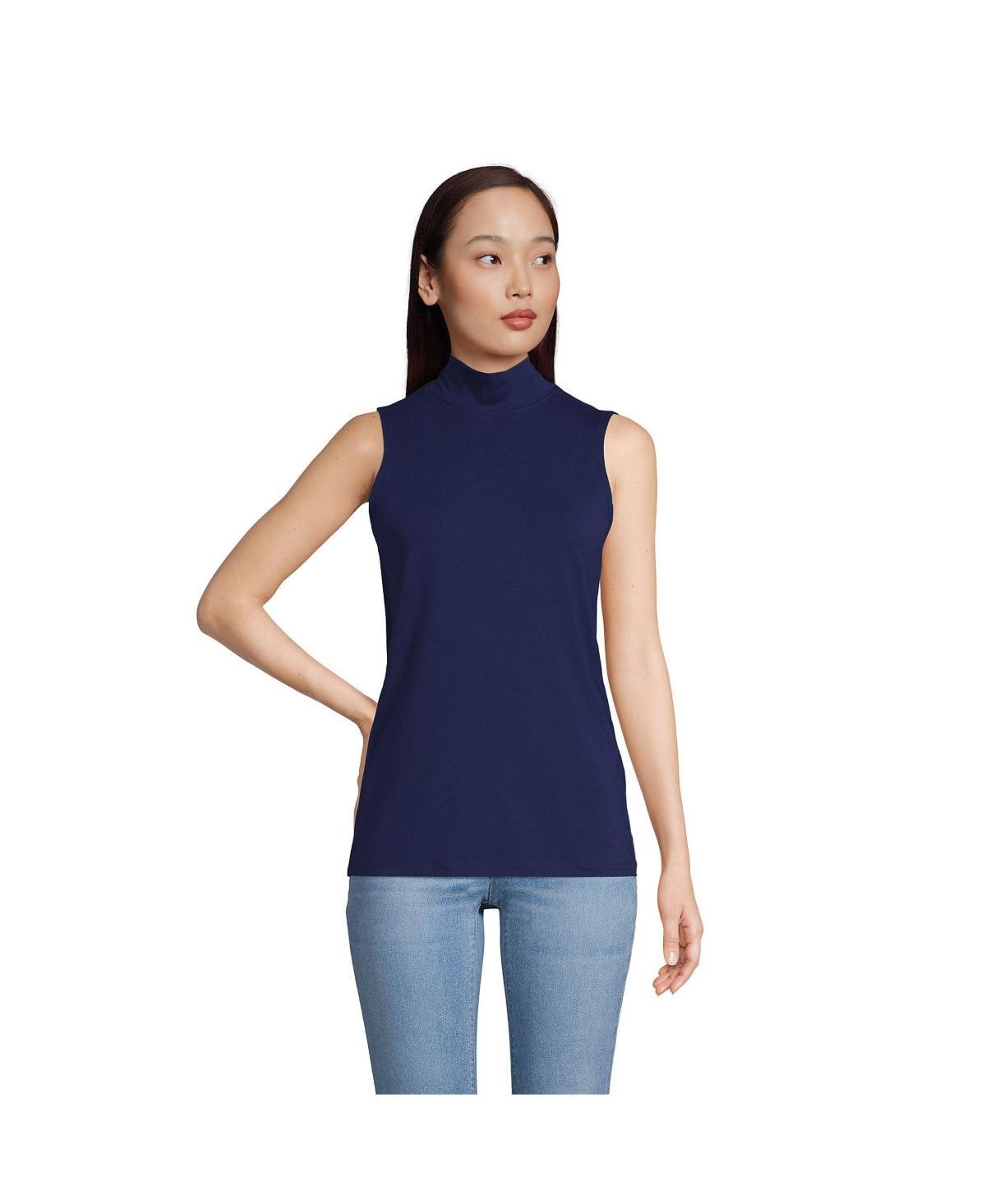 Womens Lands End Sleeveless Mockneck Top Product Image