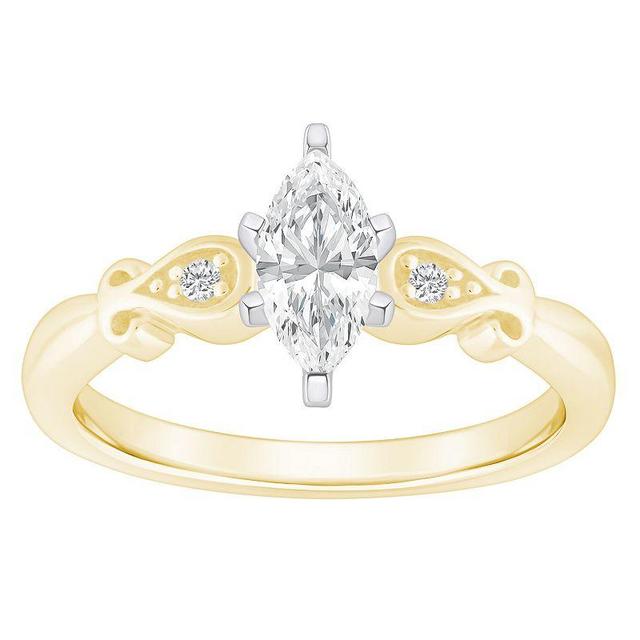 Alyson Layne 14k Gold 1/2 Carat T.W. Diamond Marquise Cut Engagement Ring, Womens Two Tone Product Image