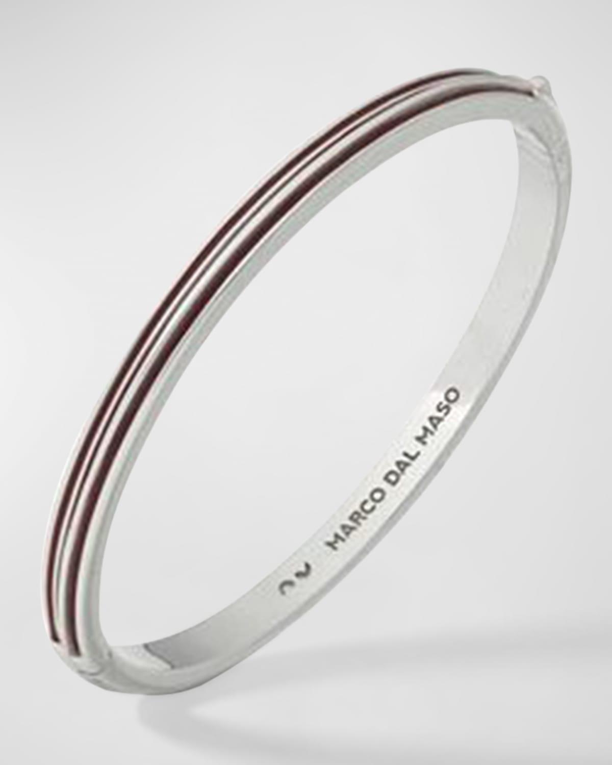 Mens Acies Thin Bangle Bracelet, Silver Product Image