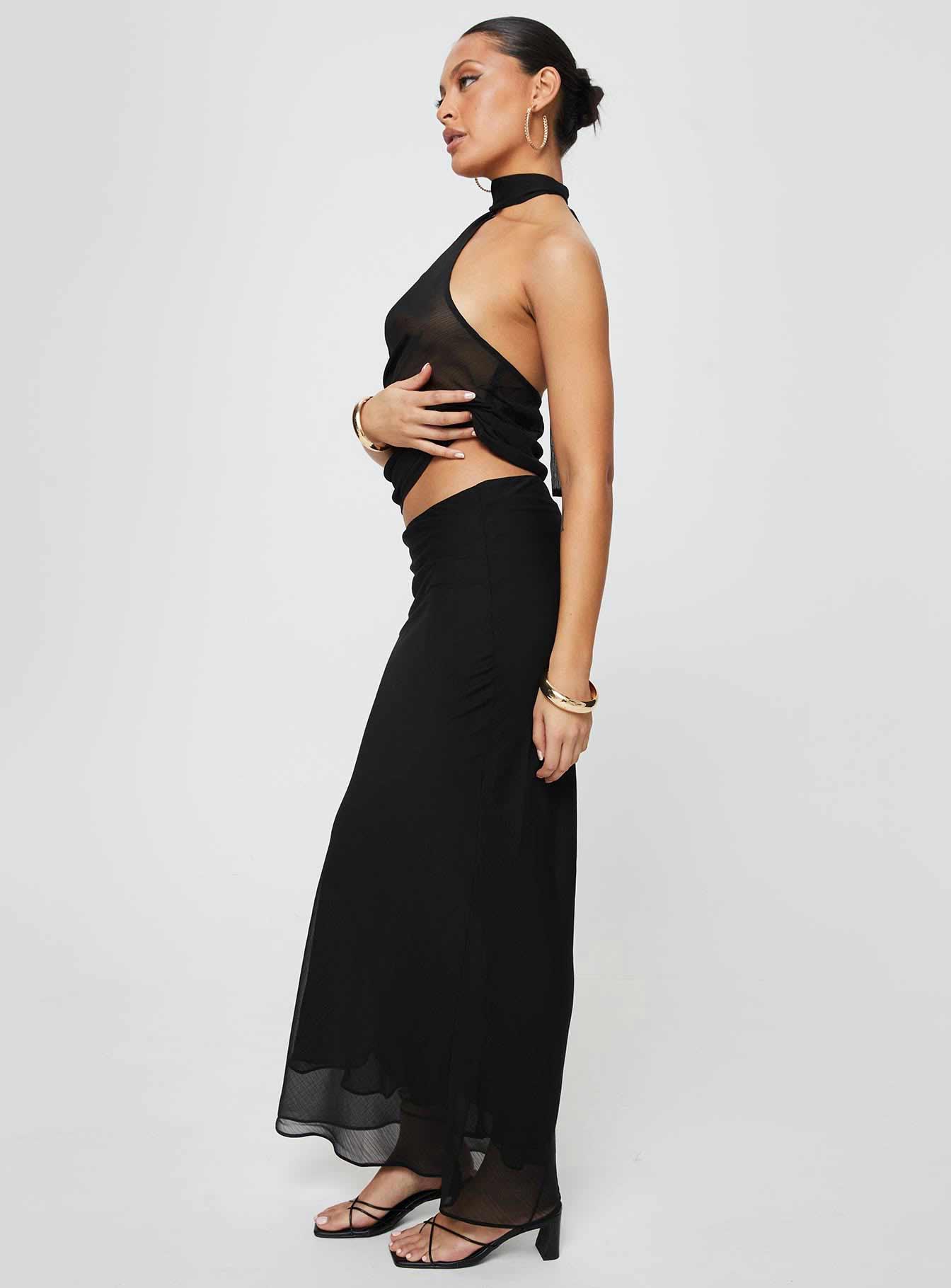 Devon Maxi Skirt Licorice Product Image