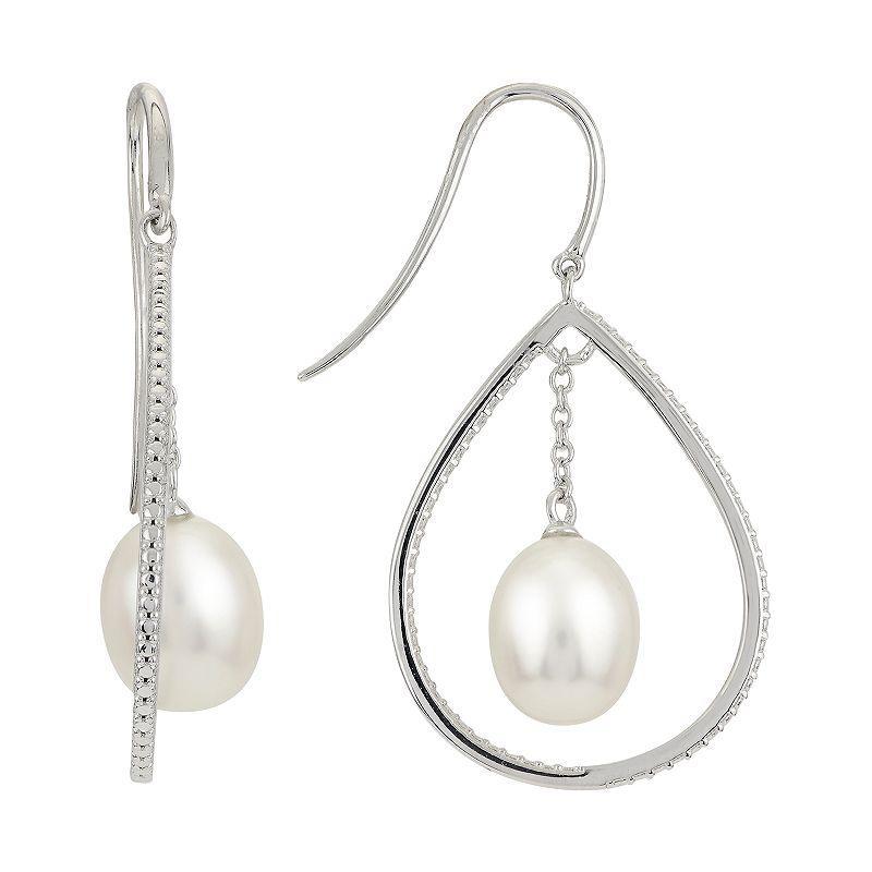 PearLustre by Imperial Sterling Silver Freshwater Cultured Pearl Teardrop Dangle Earrings, Womens, White Product Image