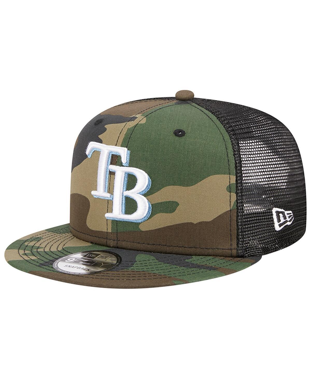 Mens New Era Camo Tampa Bay Rays Woodland Camo Trucker 9FIFTY Snapback Hat Product Image