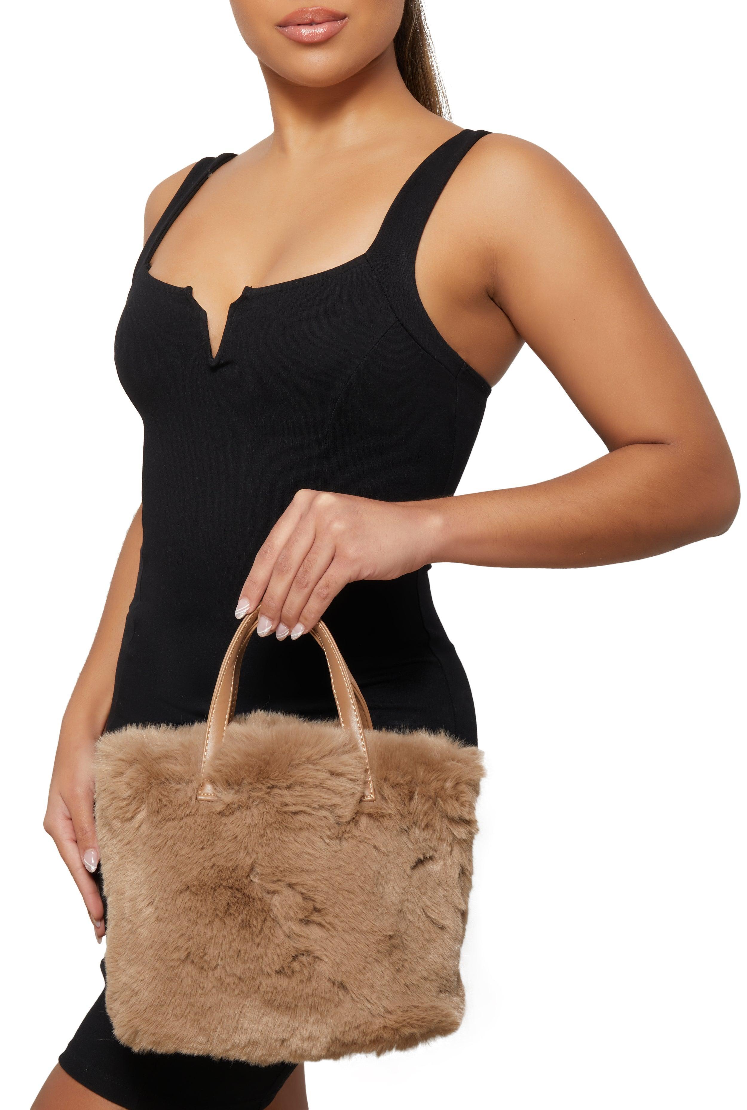 Womens Faux Fur Tote Bag Product Image