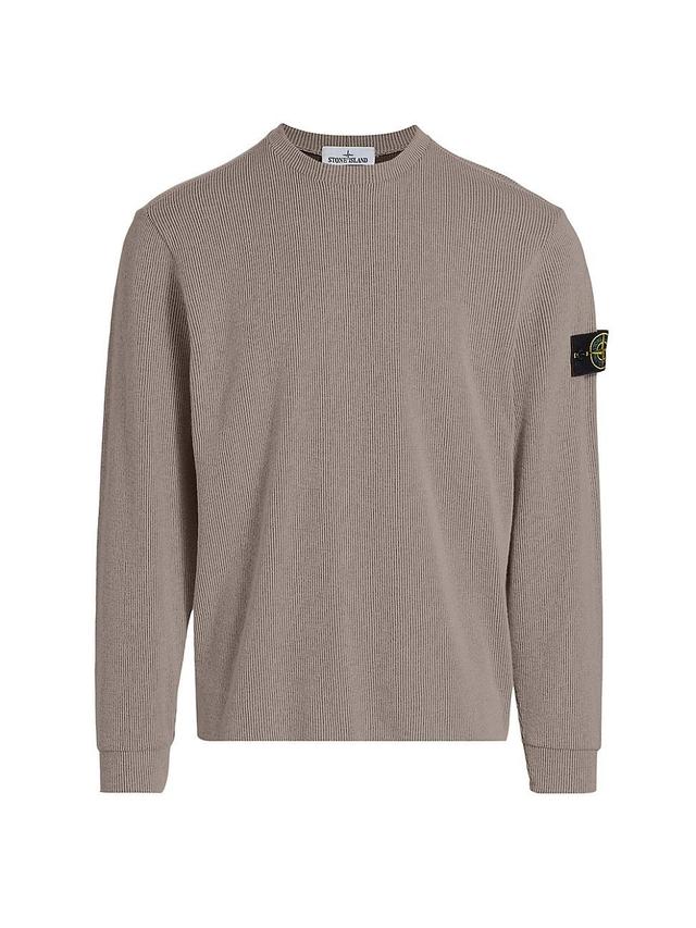 Mens Ribbed Fleece Crewneck Sweater Product Image