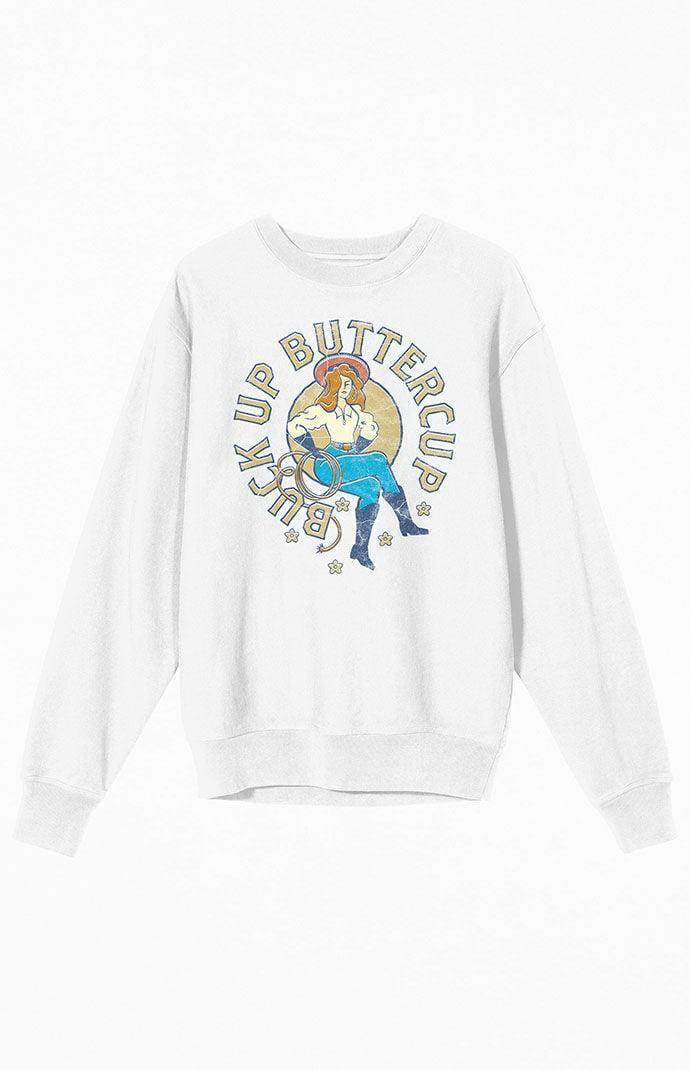 Bioworld Womens Western Cowgirl Buttercup Crew Neck Sweatshirt - Whitemall Product Image