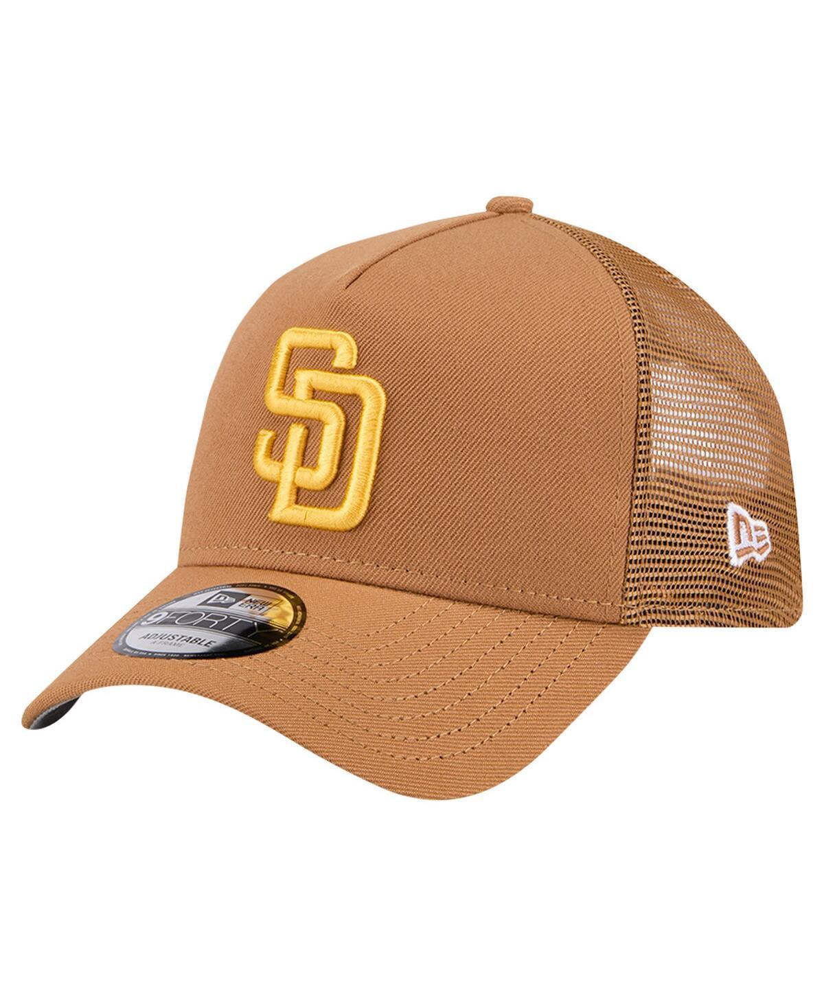 New Era Mens Brown San Diego Padres A-Frame Trucker 9FORTY Adjustable Hat Product Image