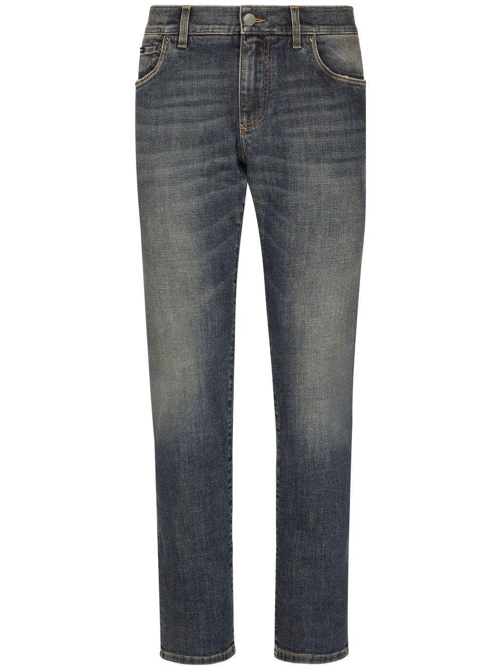 Logo Plaque Straight-leg Jeans In Blue Product Image