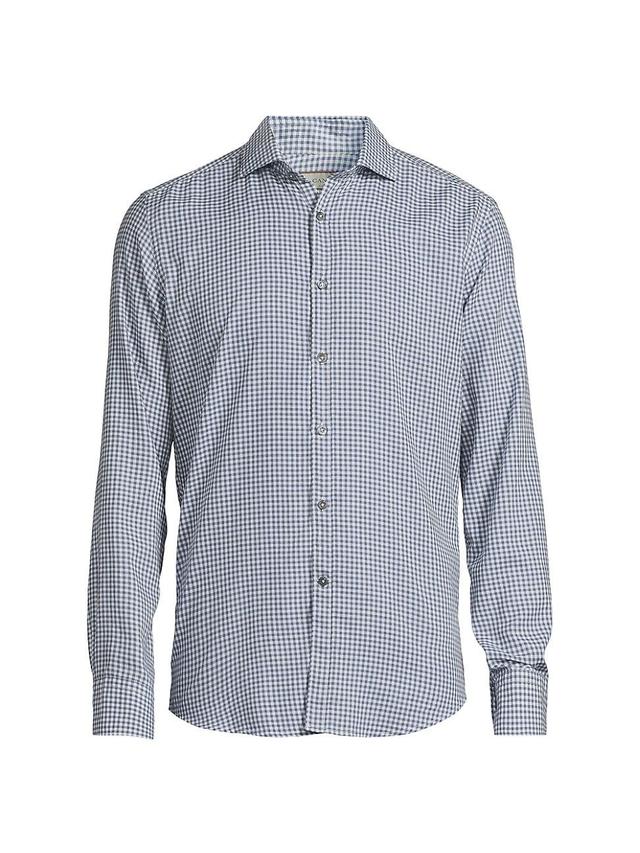 Mens Check Cotton Sport Shirt Product Image