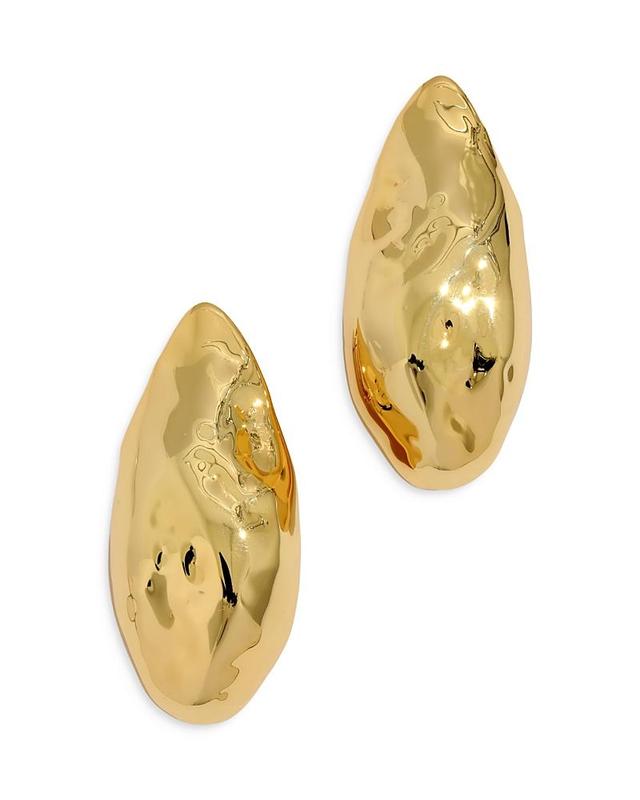 Womens Molten Gold Puffy 14K-Gold-Plated Teardrop Earrings Product Image