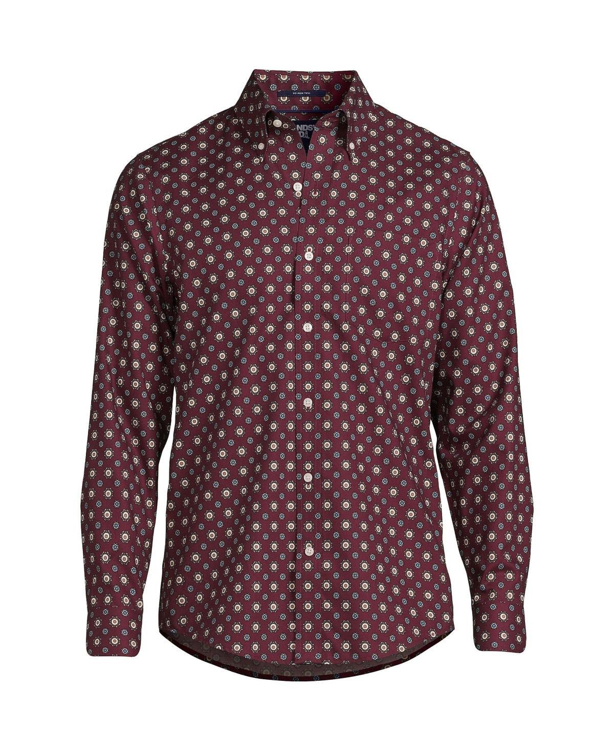 Mens Lands End Tailored Fit No Iron Twill Long Sleeve Shirt Product Image