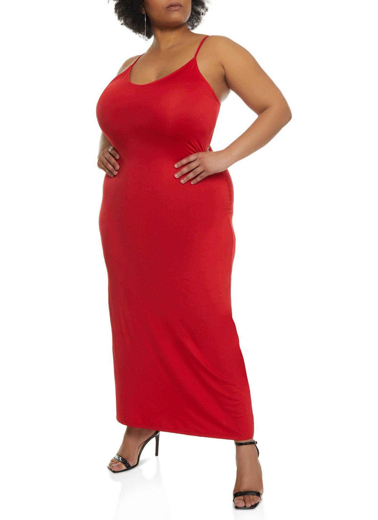 Womens Plus Size Scoop Neck Bodycon Maxi Dress Product Image