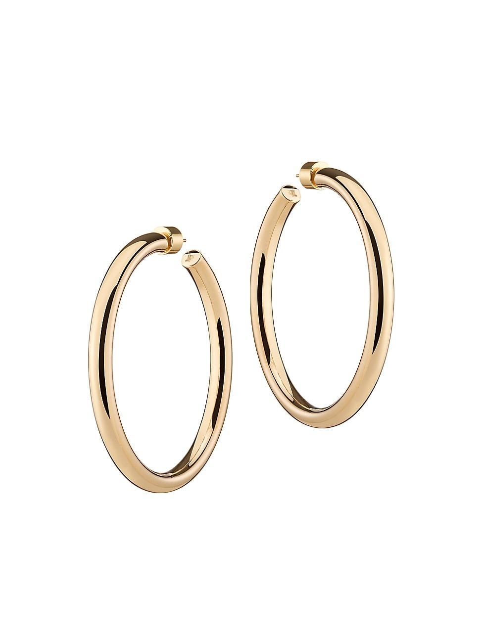 Womens Natasha 10K-Gold-Plated Hoop Earrings Product Image