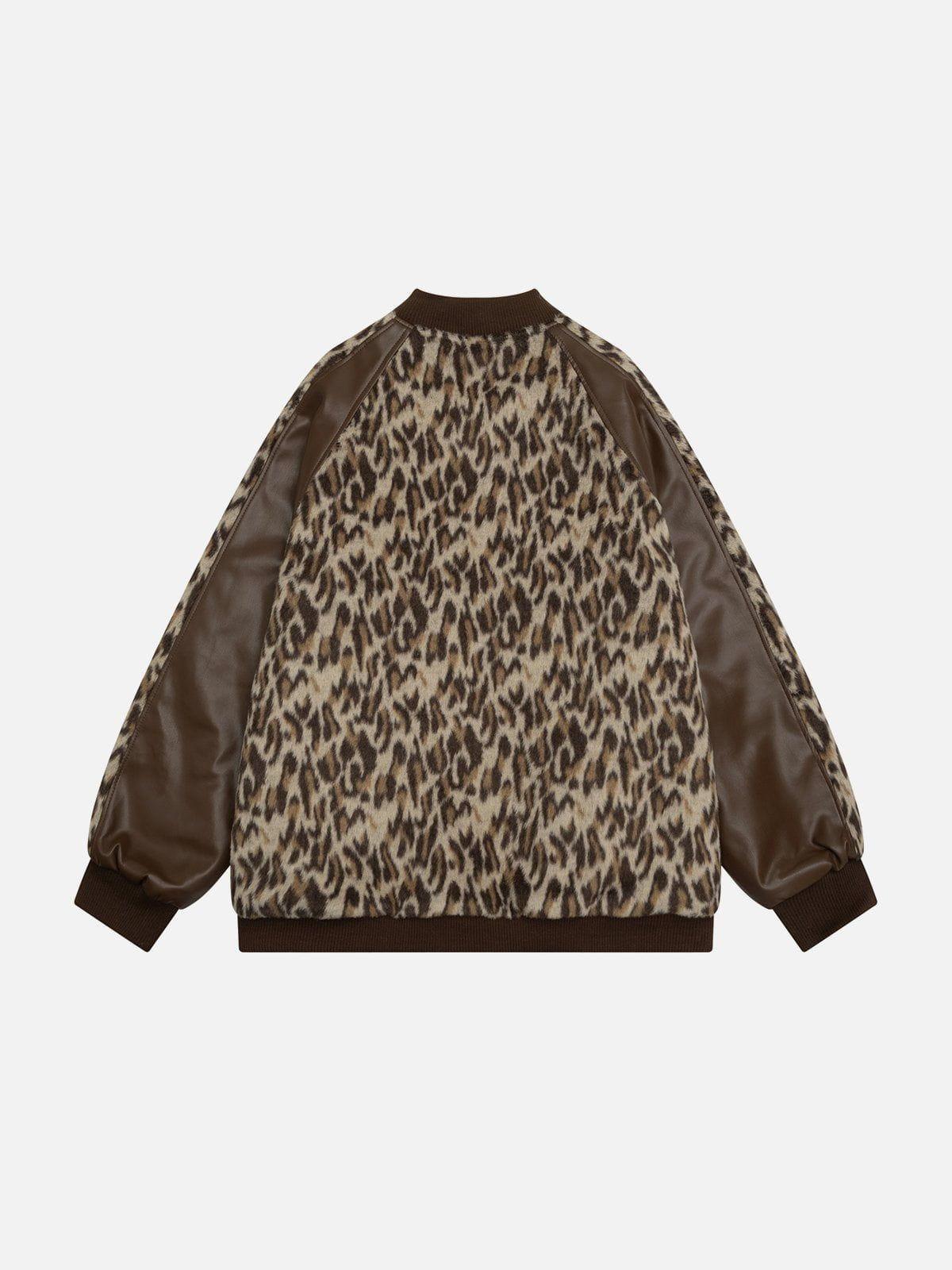 Aelfric Eden Leopard Print Varsity Jacket Product Image