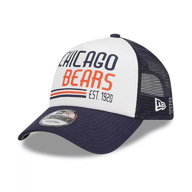 Mens New Era /Navy Chicago Bears Stacked A-Frame Trucker 9FORTY Adjustable Hat Product Image