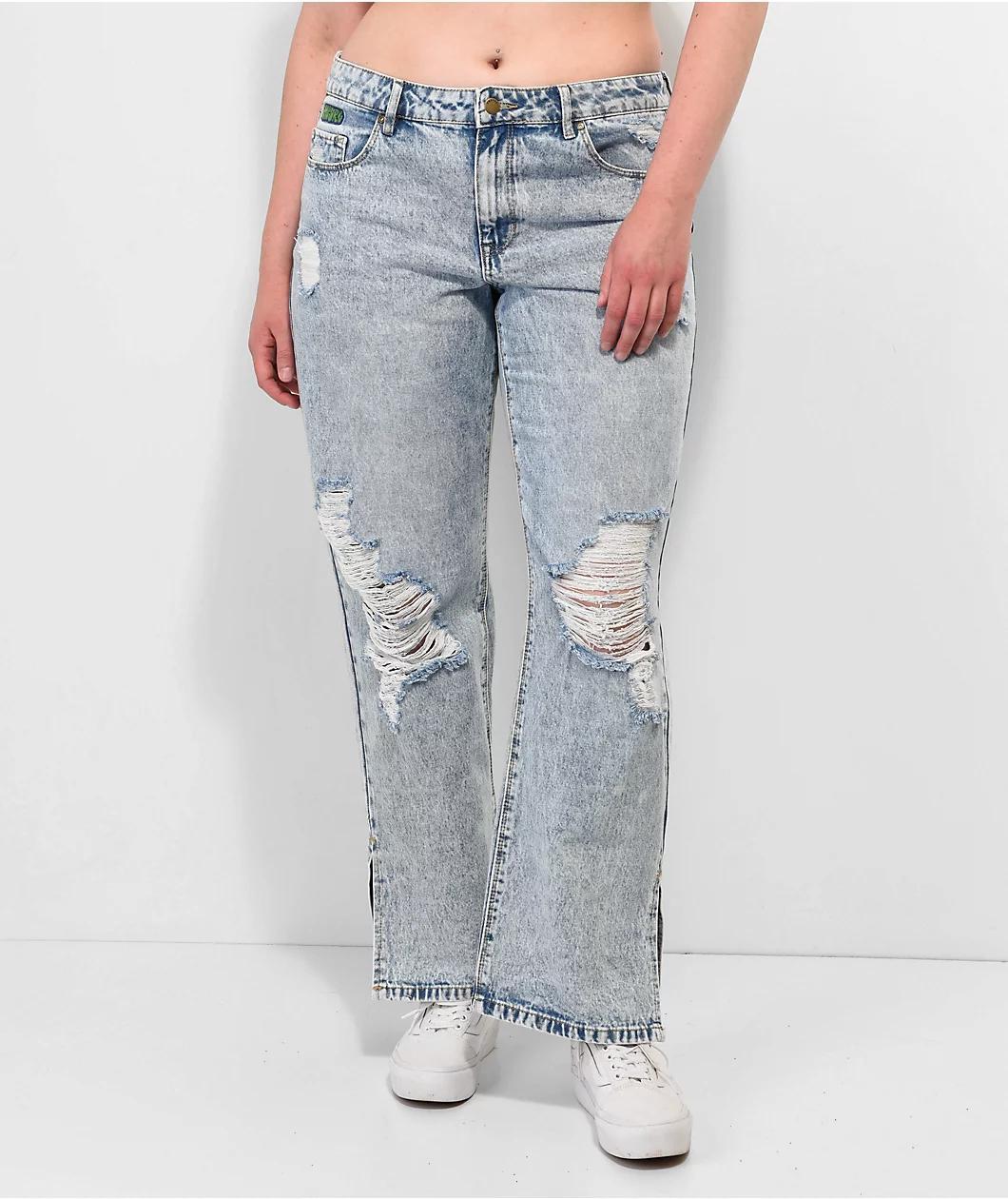 Empyre Zia Low-rise Split Hem Denim Jeans Product Image