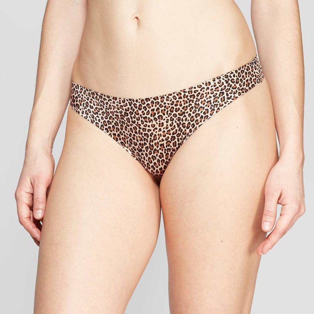 Womens Leopard Print Bonded Micro Thong - Auden Product Image