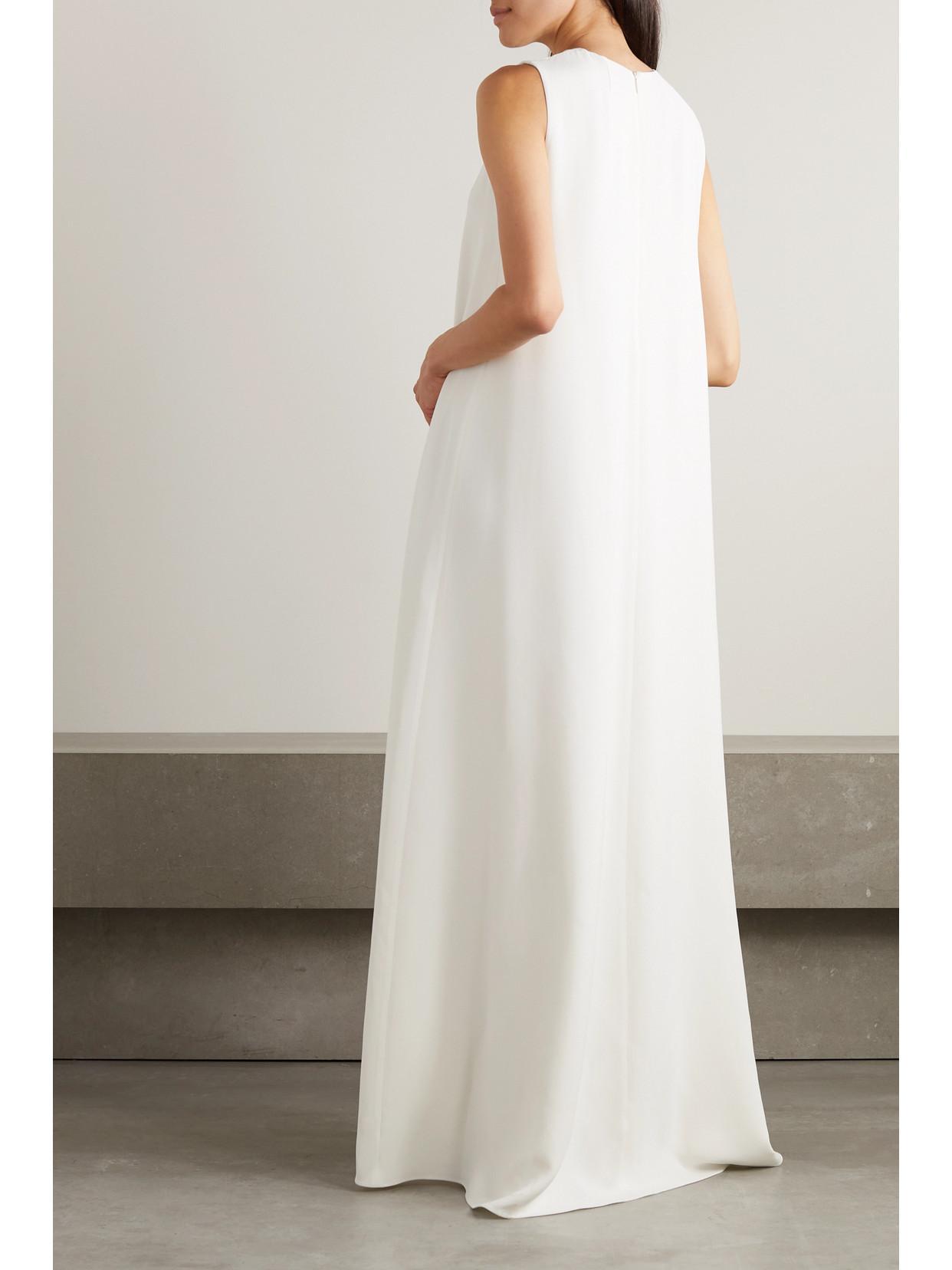 THE ROW Eno Silk-crepe Maxi Dress In White Product Image