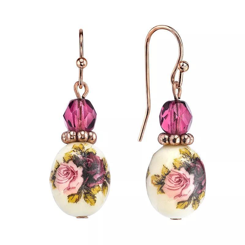 1928 Floral Drop Earrings, Women's, White - Size: One Size Product Image