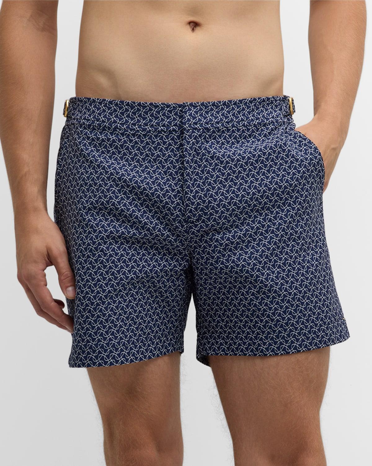 Mens Bulldog Geometric Orb Jacquard Swim Shorts Product Image