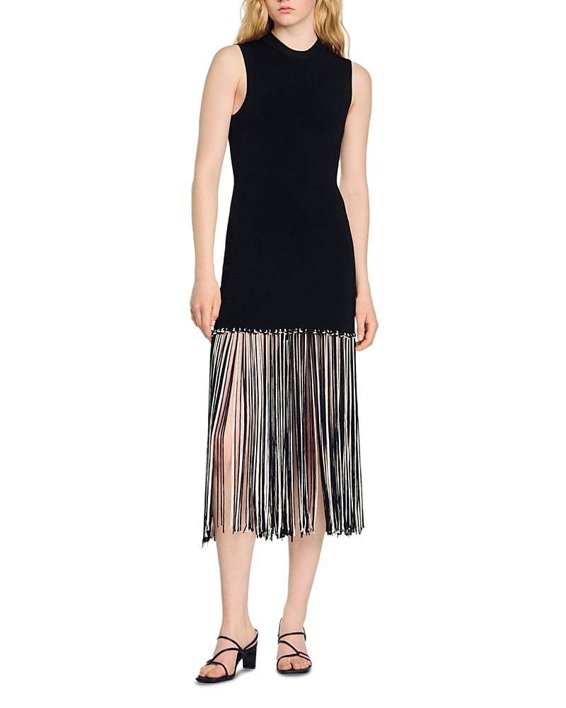 Sandro Bambie Fringe Hem Dress Product Image