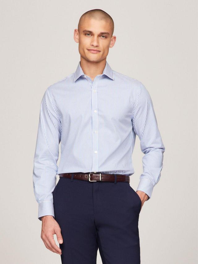 Tommy Hilfiger Men's Slim Fit THFlex Stripe Dress Shirt Product Image