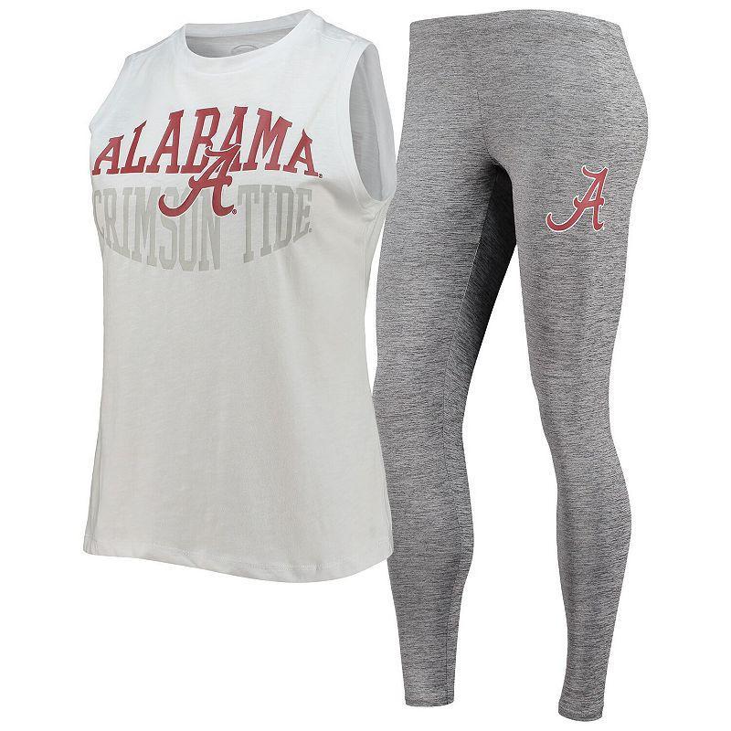 Womens Concepts Sport Charcoal/White Alabama Crimson Tide Tank Top & Leggings Sleep Set Product Image