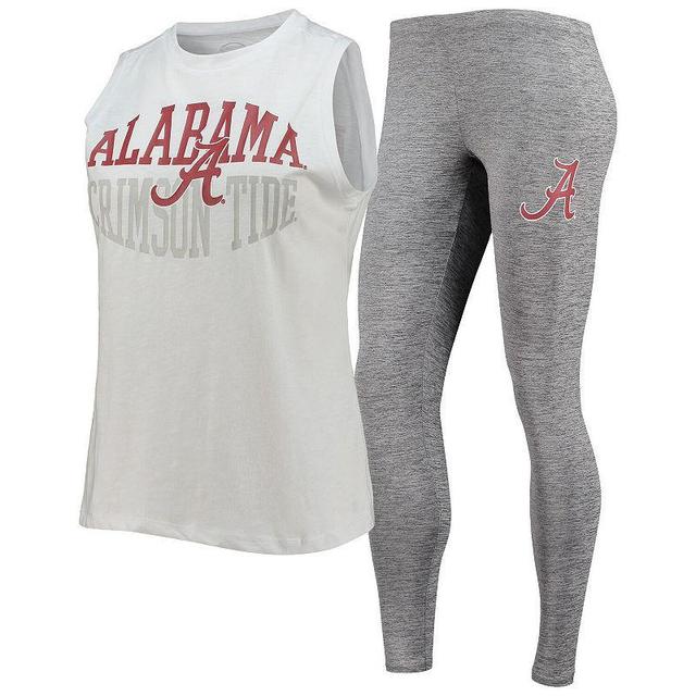 Womens Concepts Sport Charcoal/White Alabama Crimson Tide Tank Top & Leggings Sleep Set Product Image