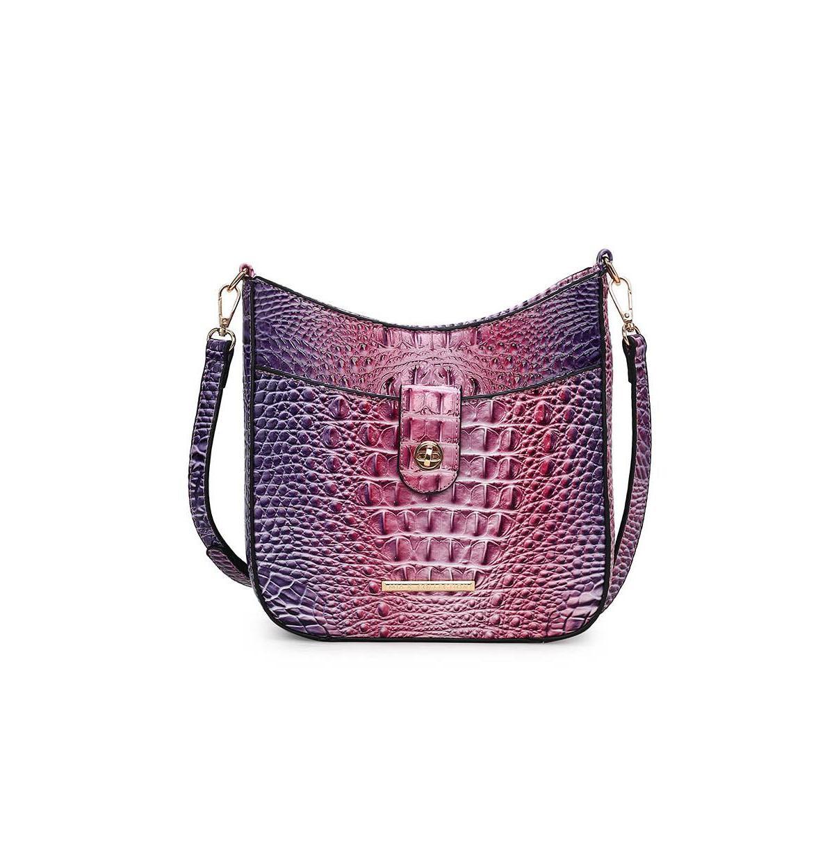 Mkf Collection Giovana Gradient Rainbow Faux Crocodile-Embossed Women s Crossbody Bag by Mia K Product Image