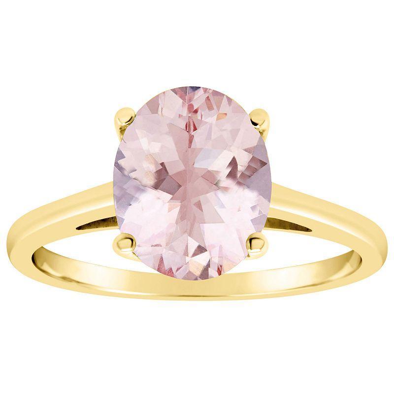 Alyson Layne 14k Gold Oval Morganite Solitaire Ring, Womens Product Image