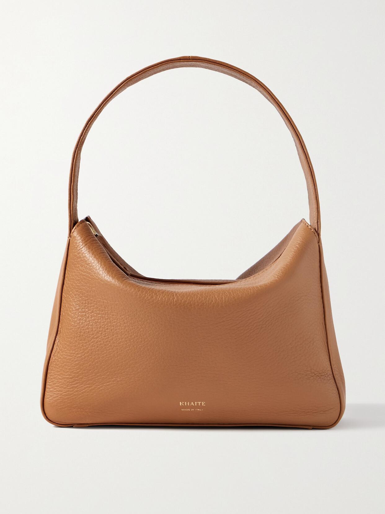 Small Elena Leather Tote Bag In Brown Product Image