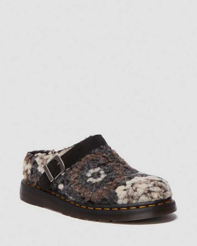 DR MARTENS Isham Crochet Wool Suede Mules Product Image