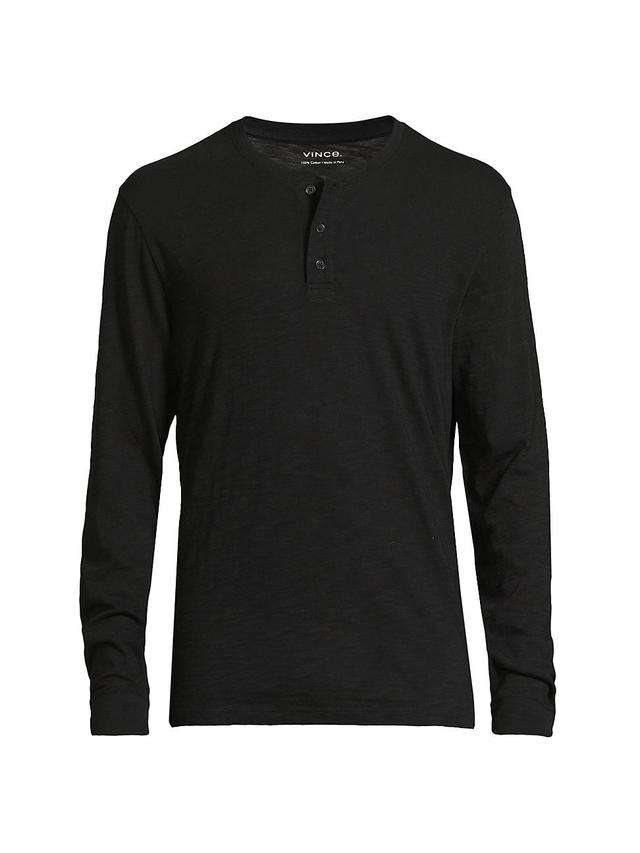 Mens Cotton Crewneck Henley Product Image