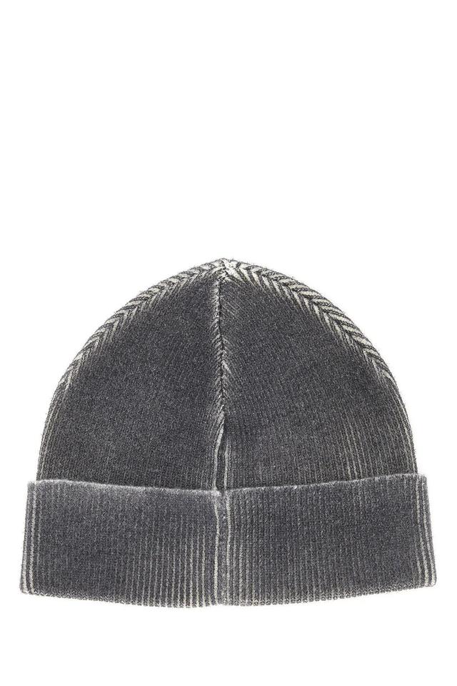 Dark Grey Wool And Polyester Beanie In Blue Product Image