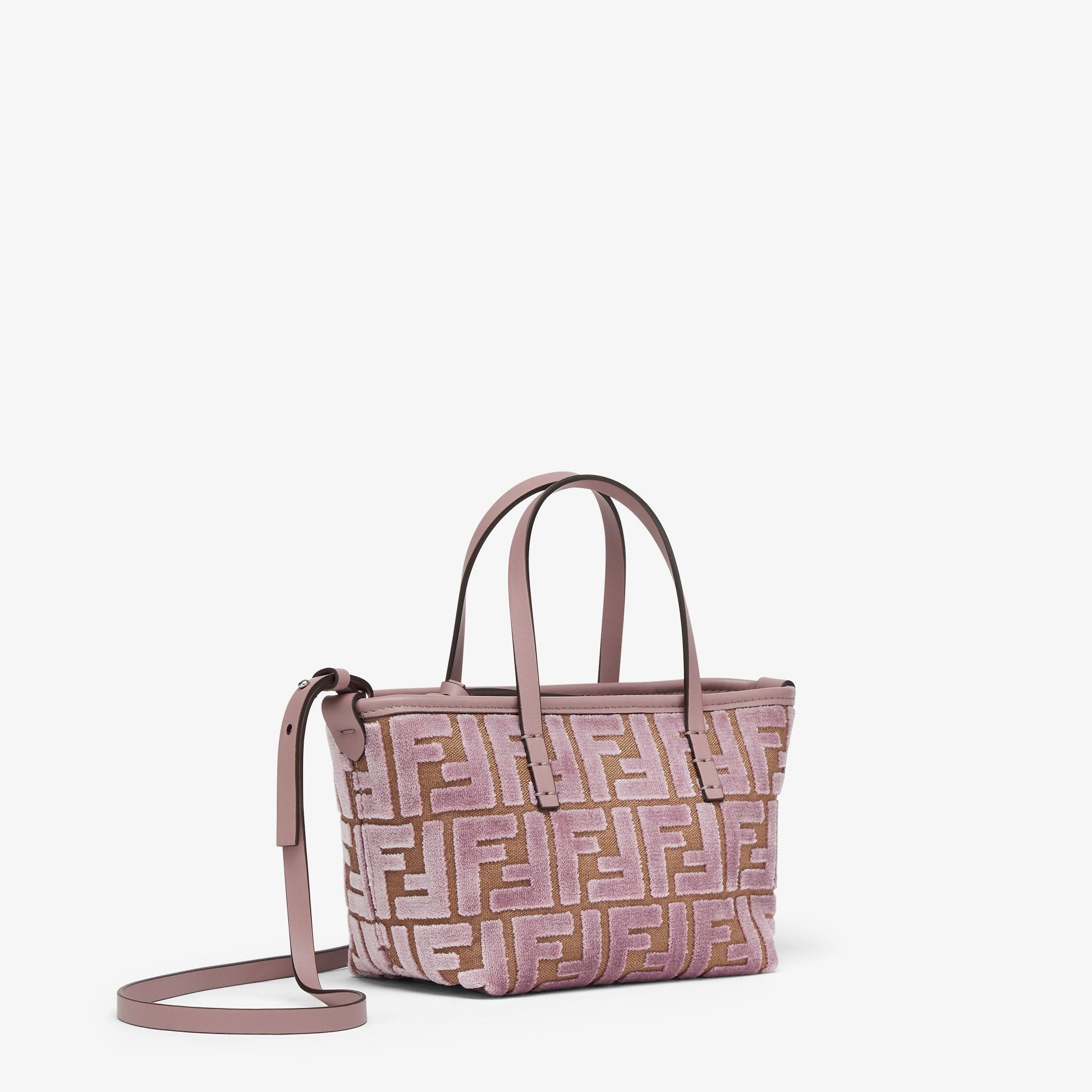 Roll MiniMauve pink FF jacquard velvet mini-bag Product Image