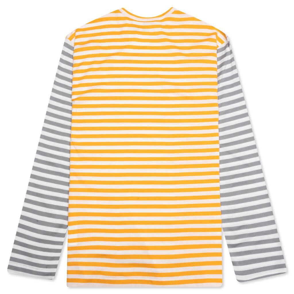 Bi-Color Stripe T-Shirt - Yellow/Grey Male Product Image